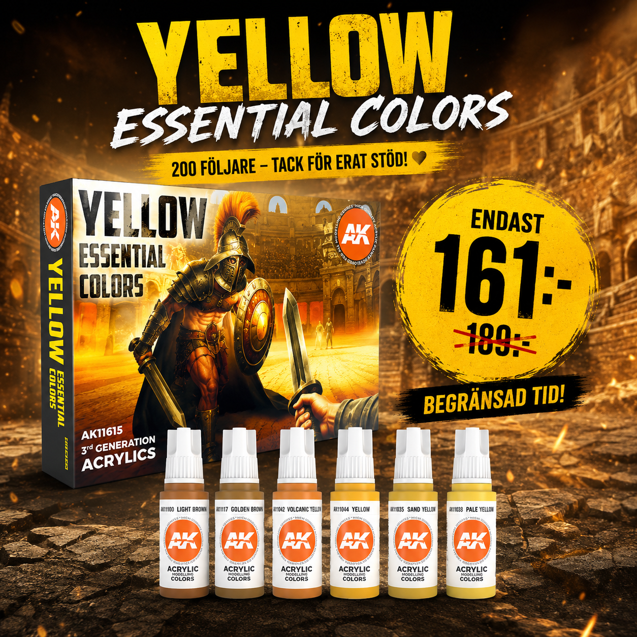 Oslagbart erbjudande på yellow essential colors från AK-Interactive - Draklunden