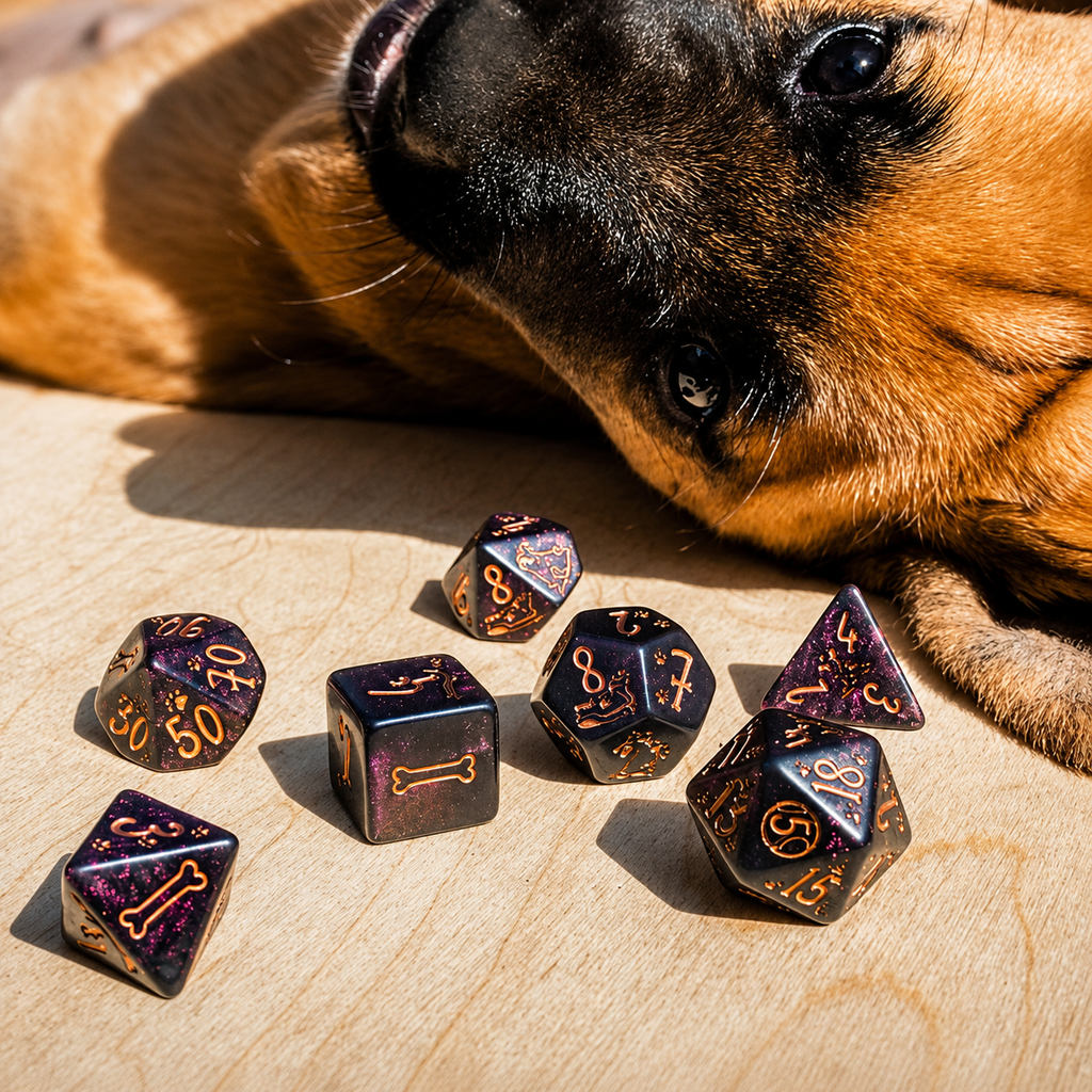 Dogs Luna 7pc RPG Dice Set
