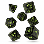 Elvish Black And Glow In The Dark 7pc RPG Dice Set