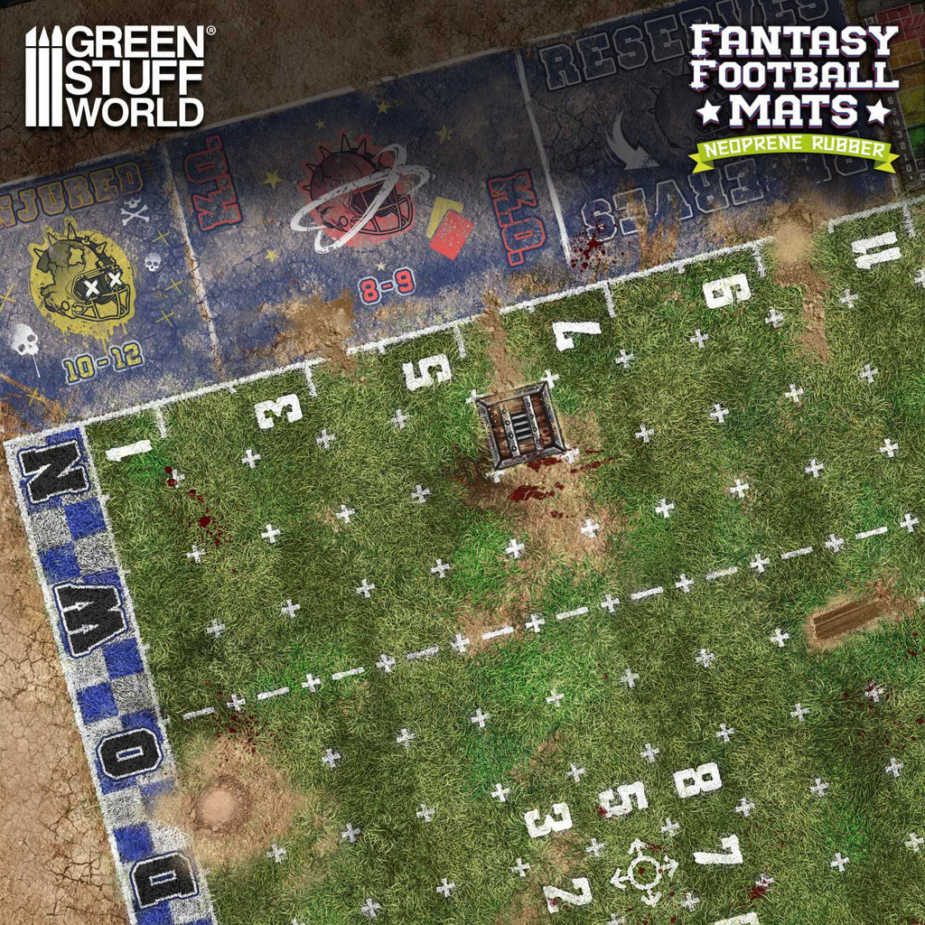 Neoprenmatta till Fantasy Football och Blood Bowl med tålig yta, tryckta spelreferenser och enkel transport i medföljande väska - Draklunden