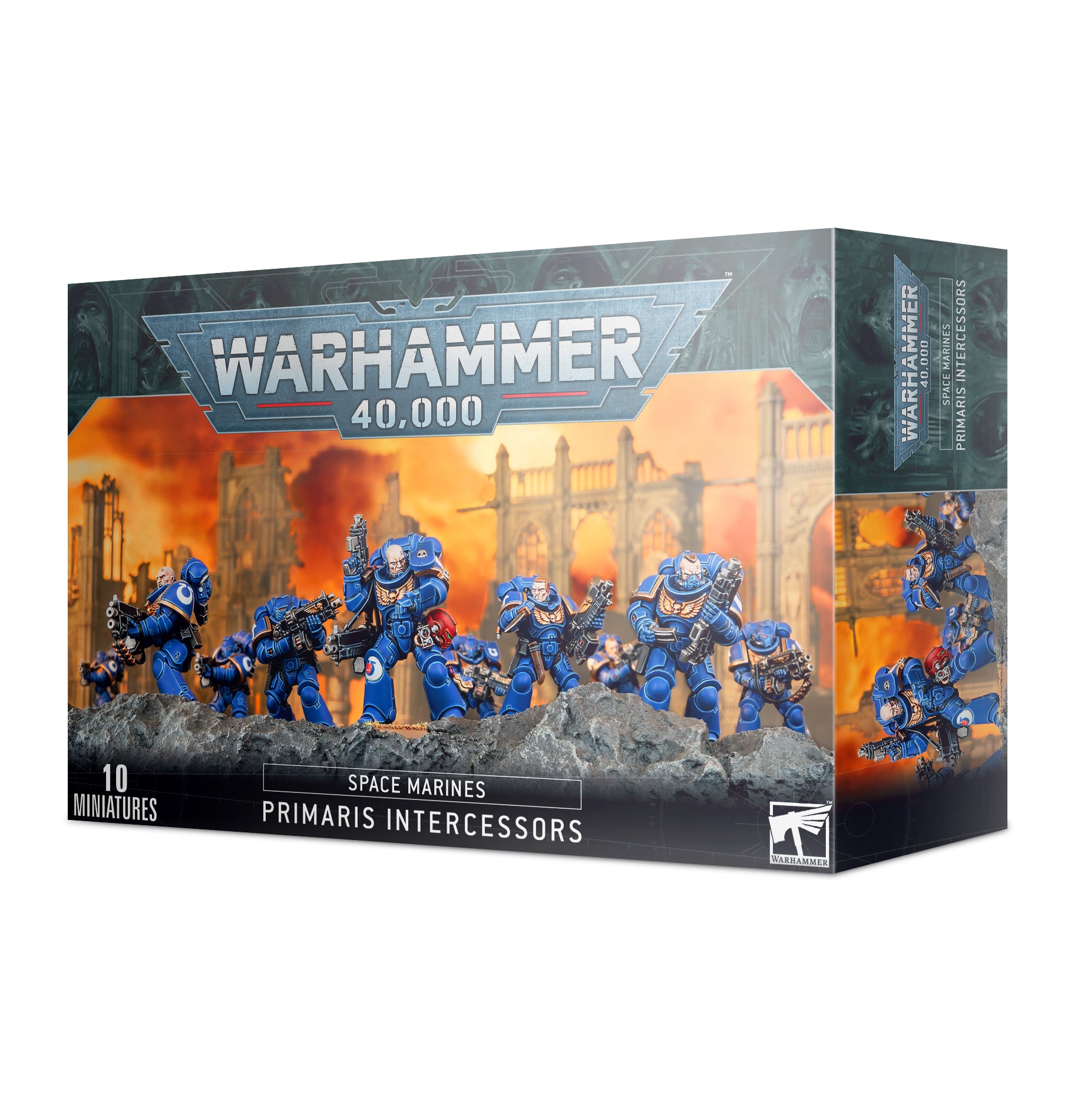 Låda med 10st Space Marines Intercessors Squad modeller att måla och bygga - Draklunden