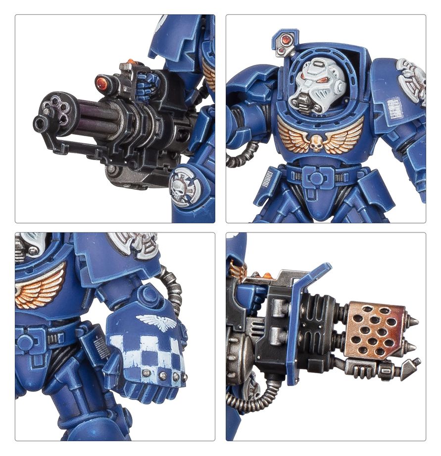 Detalj foto på några av deras vapen i Space Marines Terminator Squad paketet - Draklunden