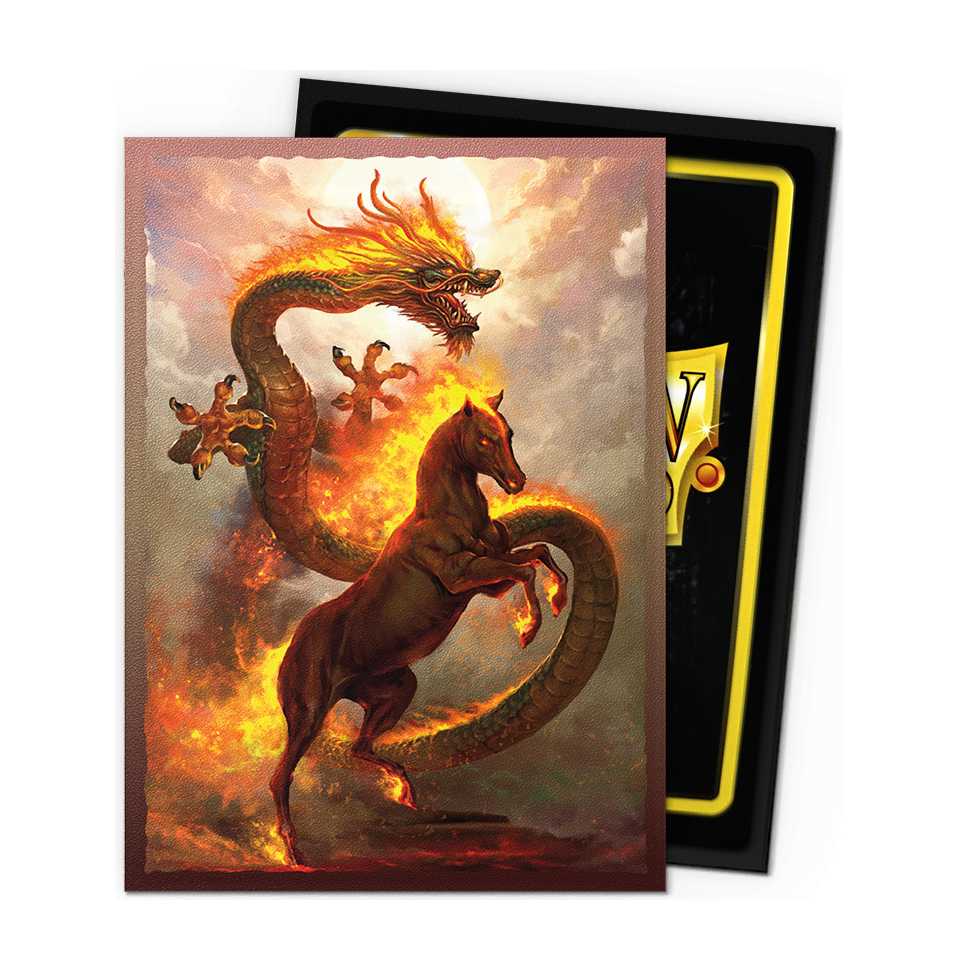 Dragon Sheilds Fire Horse 2026 sleeves med matt skön spelkänsla för magic kort - Draklunden