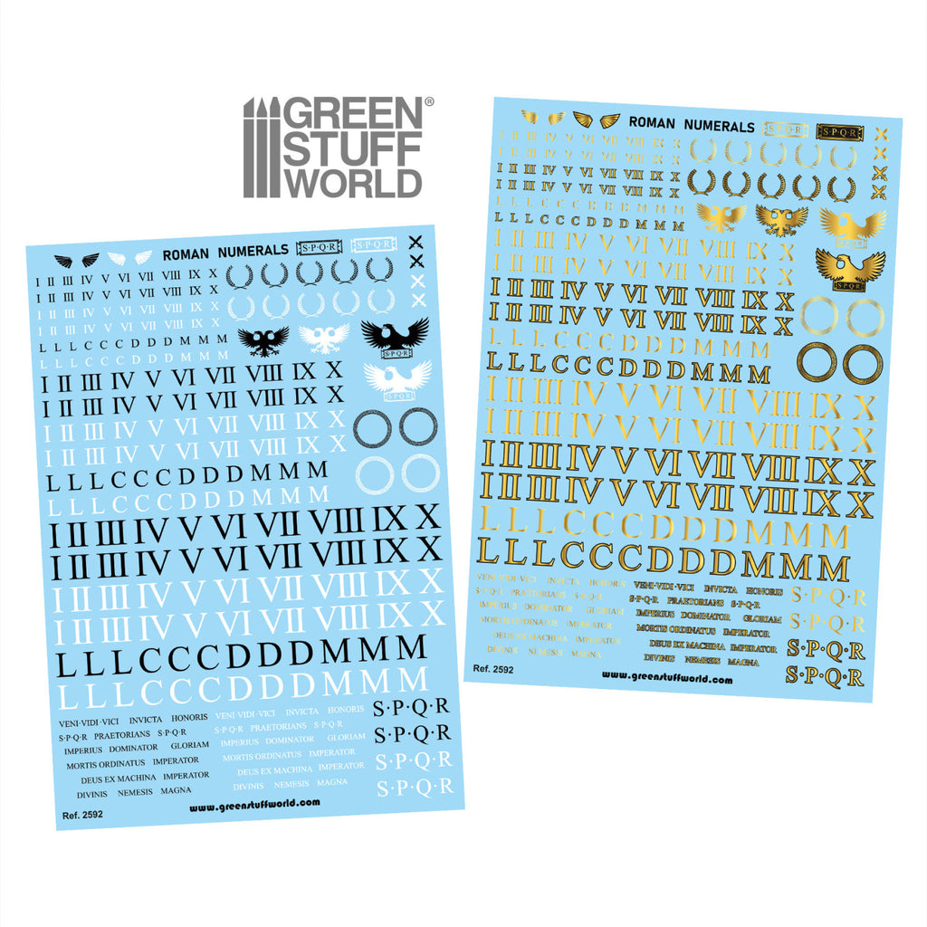 Waterslide Decals – Roman Numerals